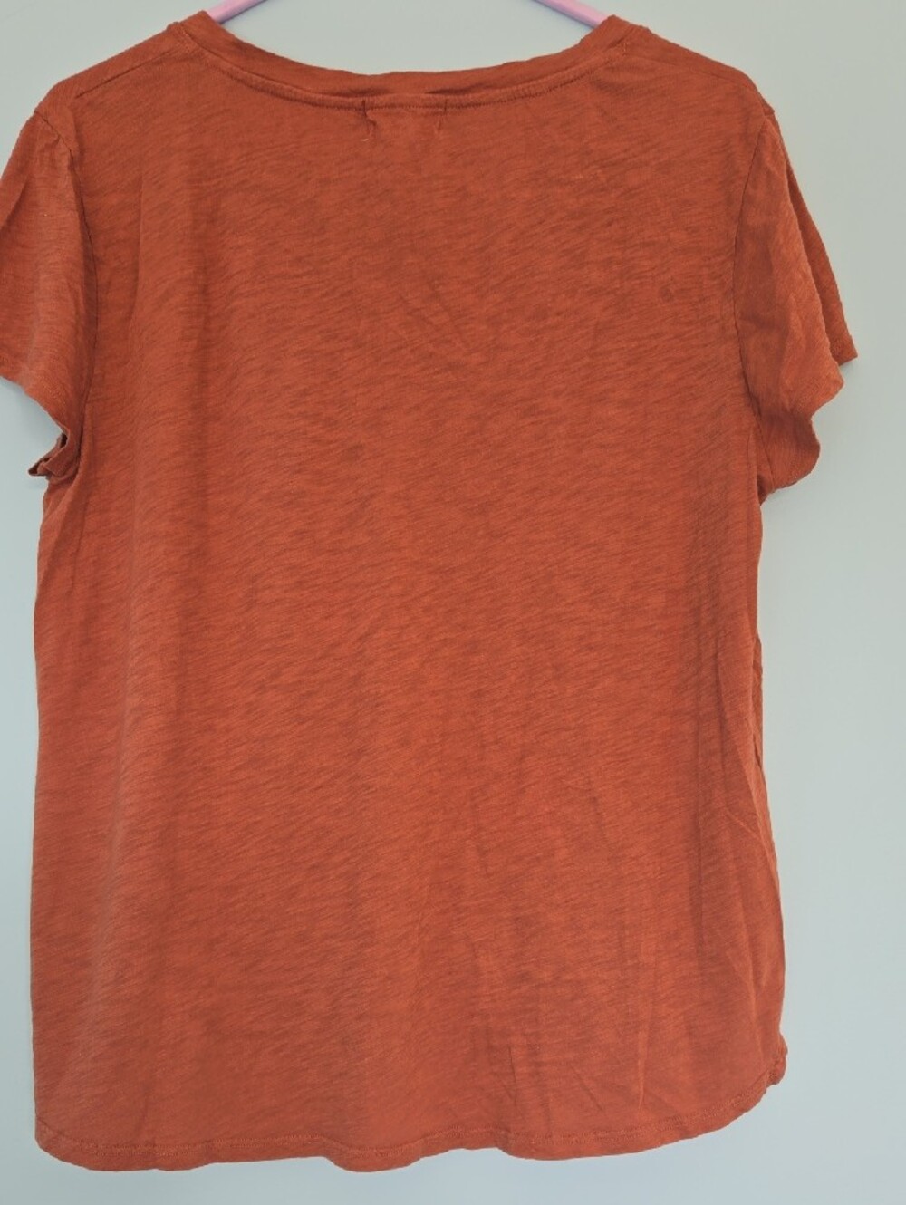 Bella Dahl Rust V-Neck Short Sleeve Tee Modal Cotton L - Picture 3 of 4